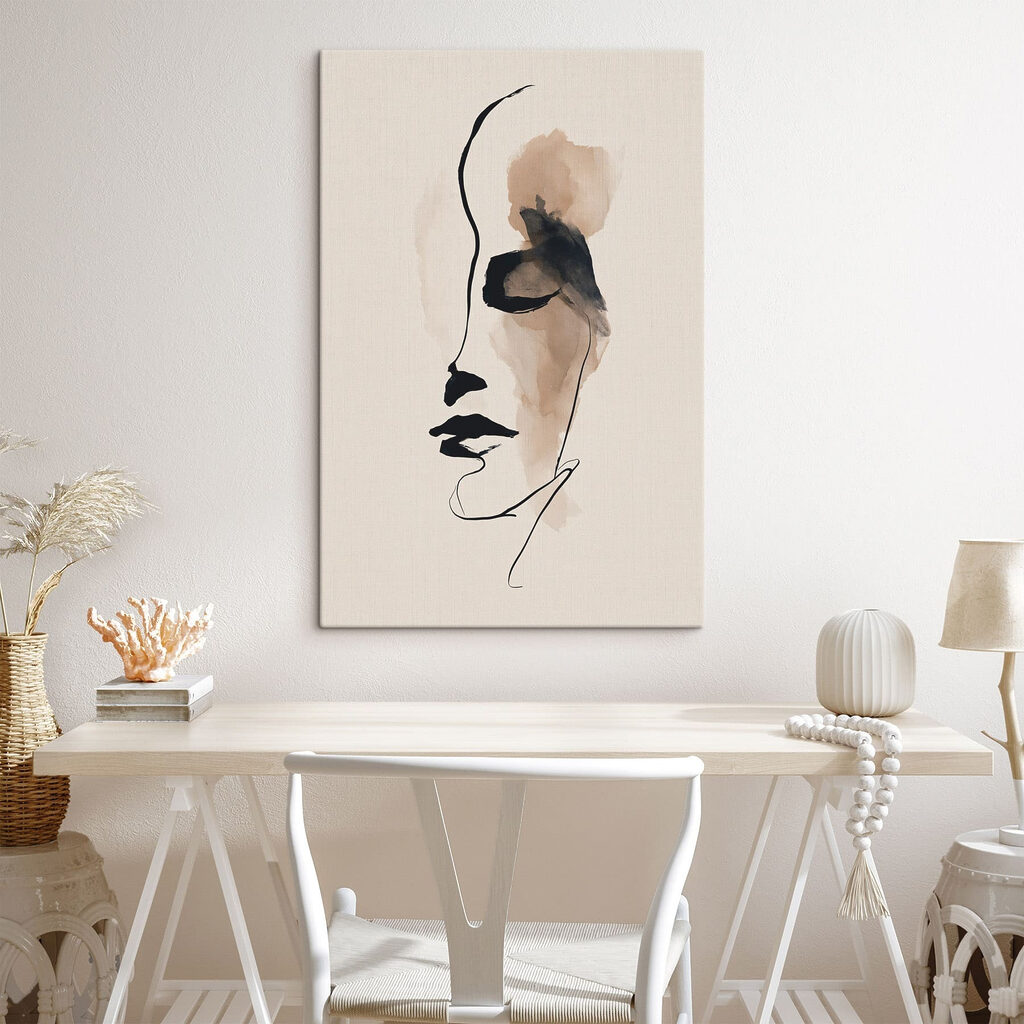 Profil au trait dans un intérieur