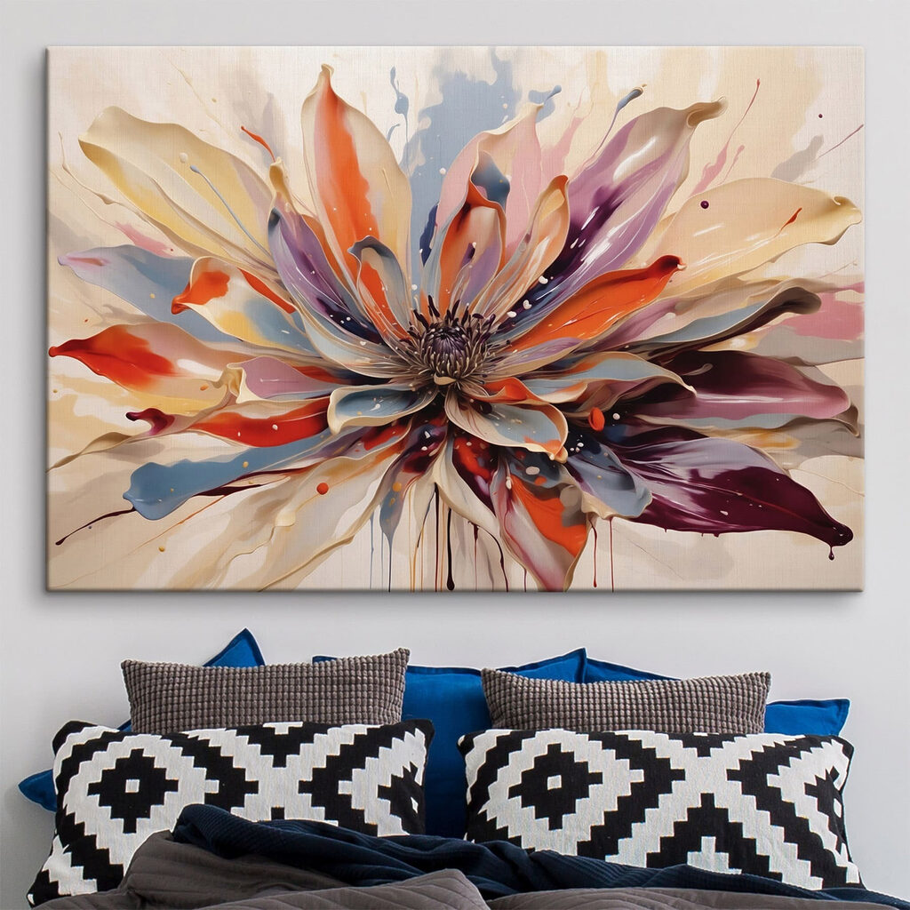 Fleur aux couleurs chaudes dans un intérieur