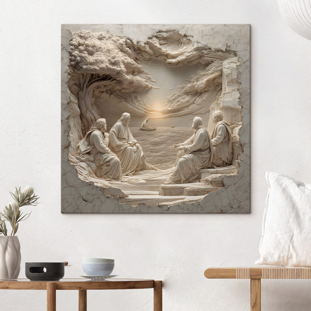 Figures devant la lumière dans un intérieur