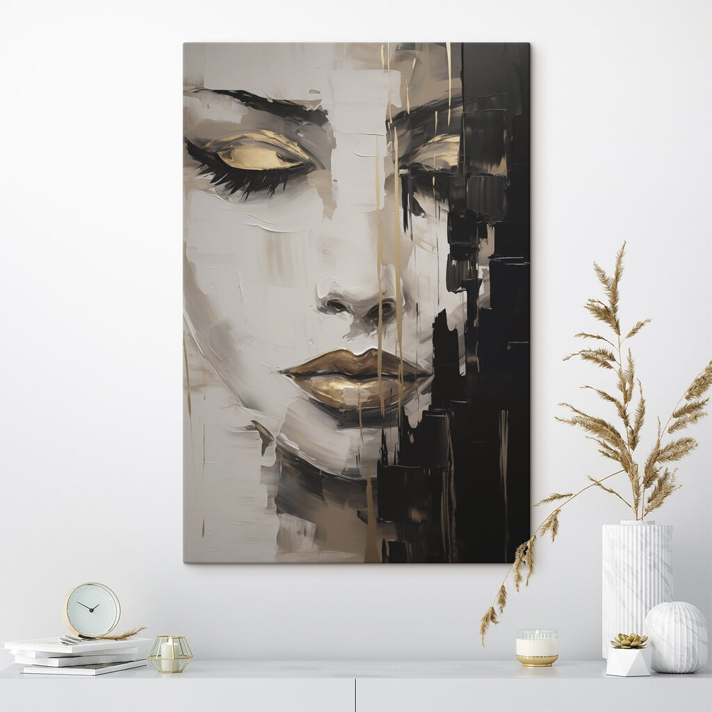 Regard entre touches d’or dans un intérieur
