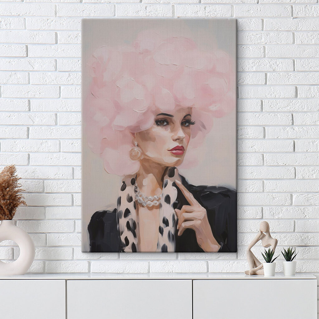 Nuage rose en couronne dans un intérieur