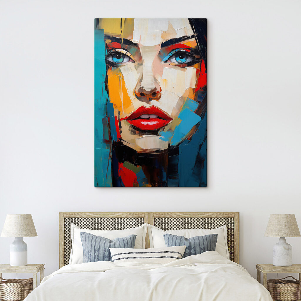 Regard bleu, touches vives dans un intérieur