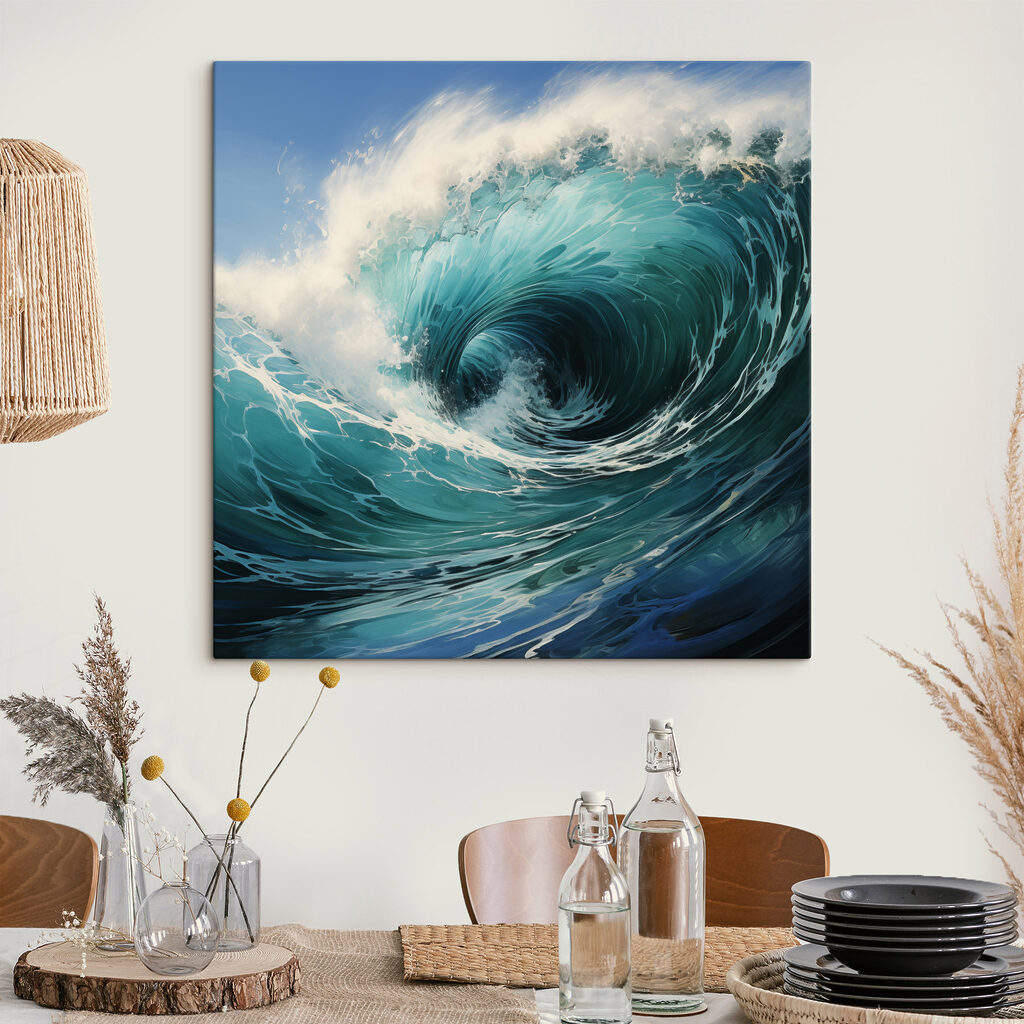 Vague écumante bleu profond — intérieur 2