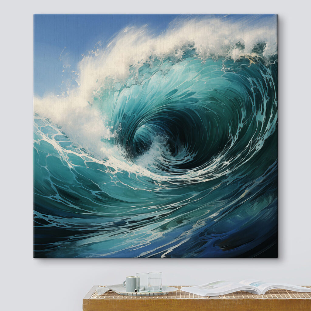 Vague écumante bleu profond — intérieur 1