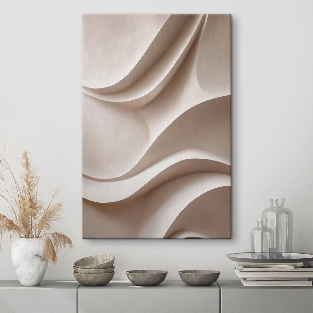 Rondeurs sable et ombres dans un intérieur