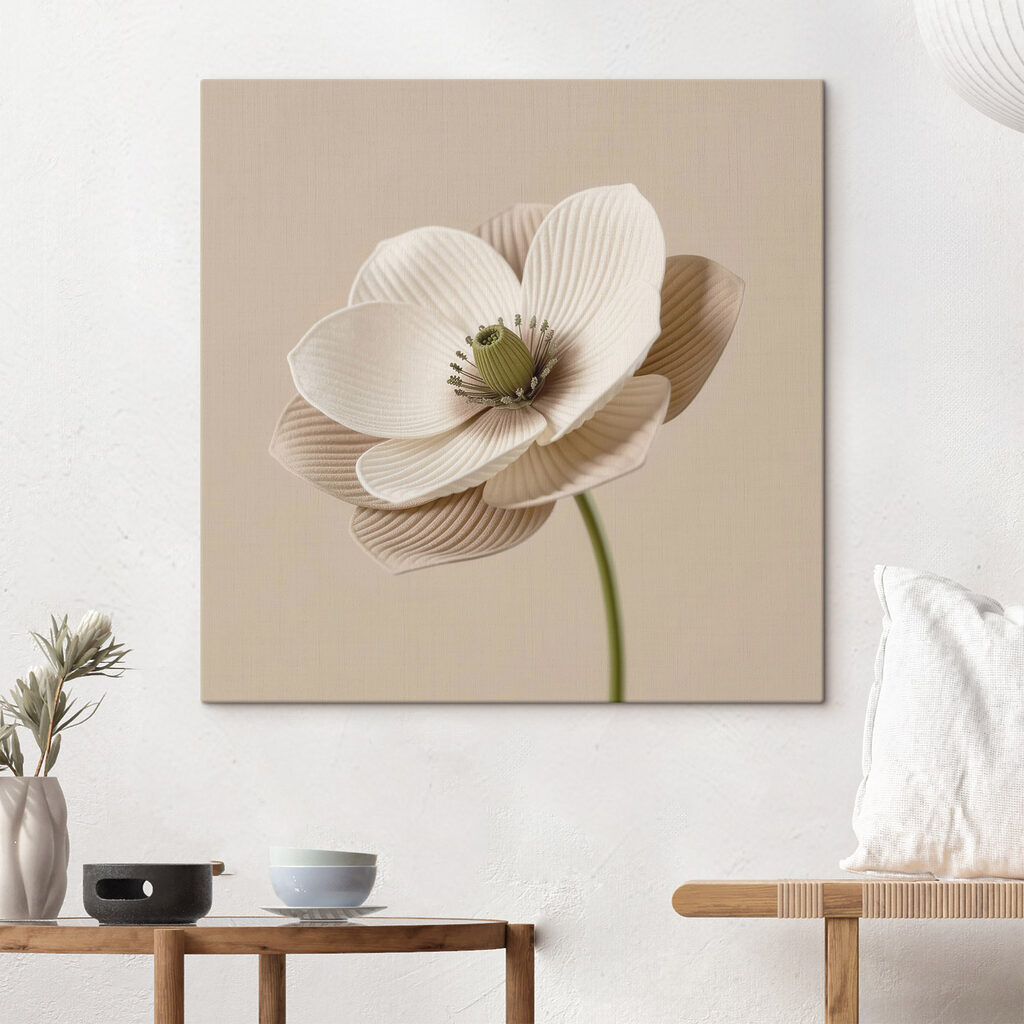 Fleur striée sur sable — intérieur 3