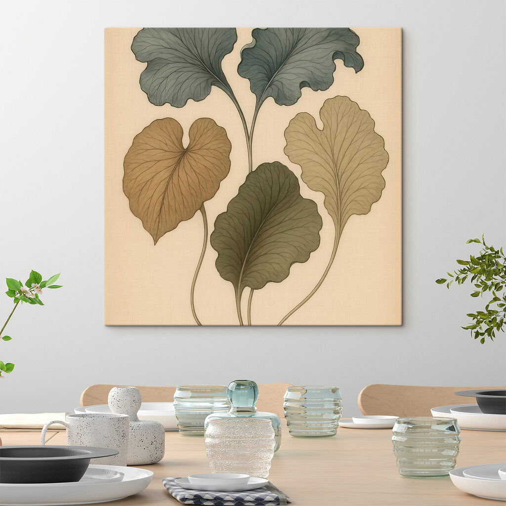 Feuilles ondulées vert olive — intérieur 3