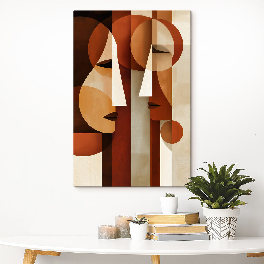 Deux profils couleur terre dans un intérieur