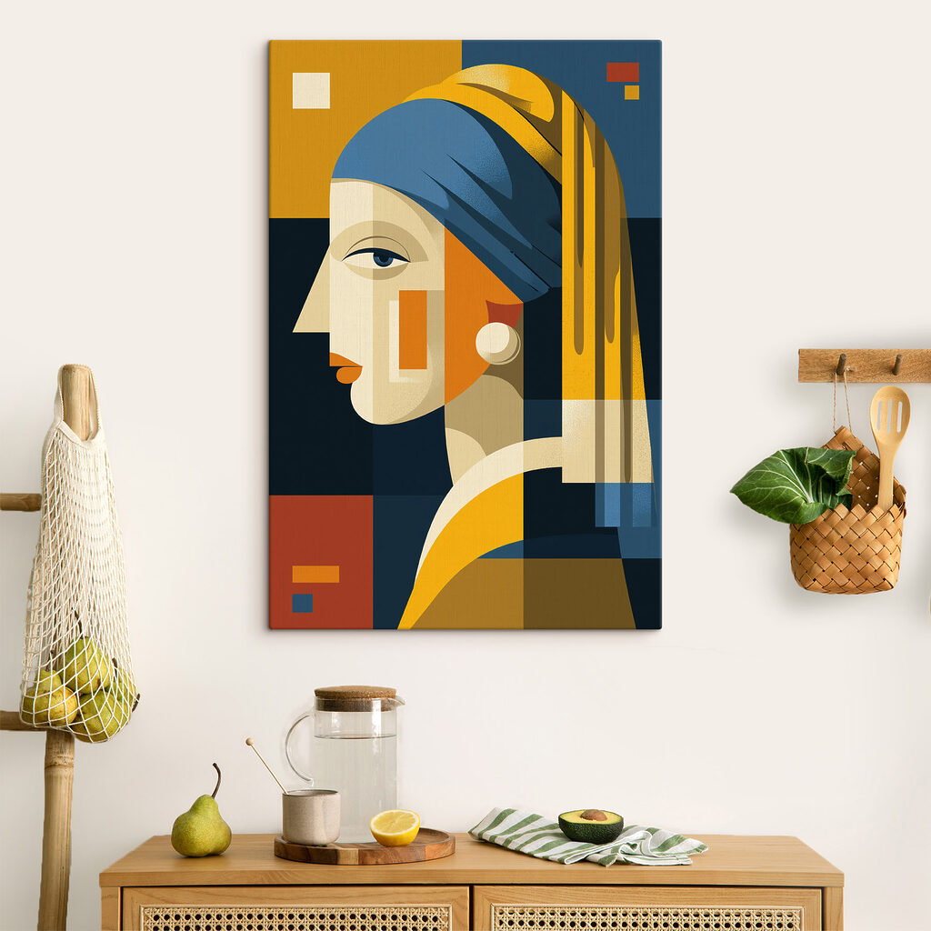 Jeune fille au foulard dans un intérieur