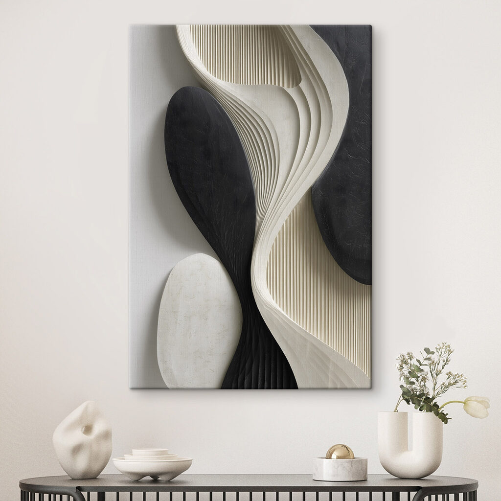 Ondulations blanches striées dans un intérieur