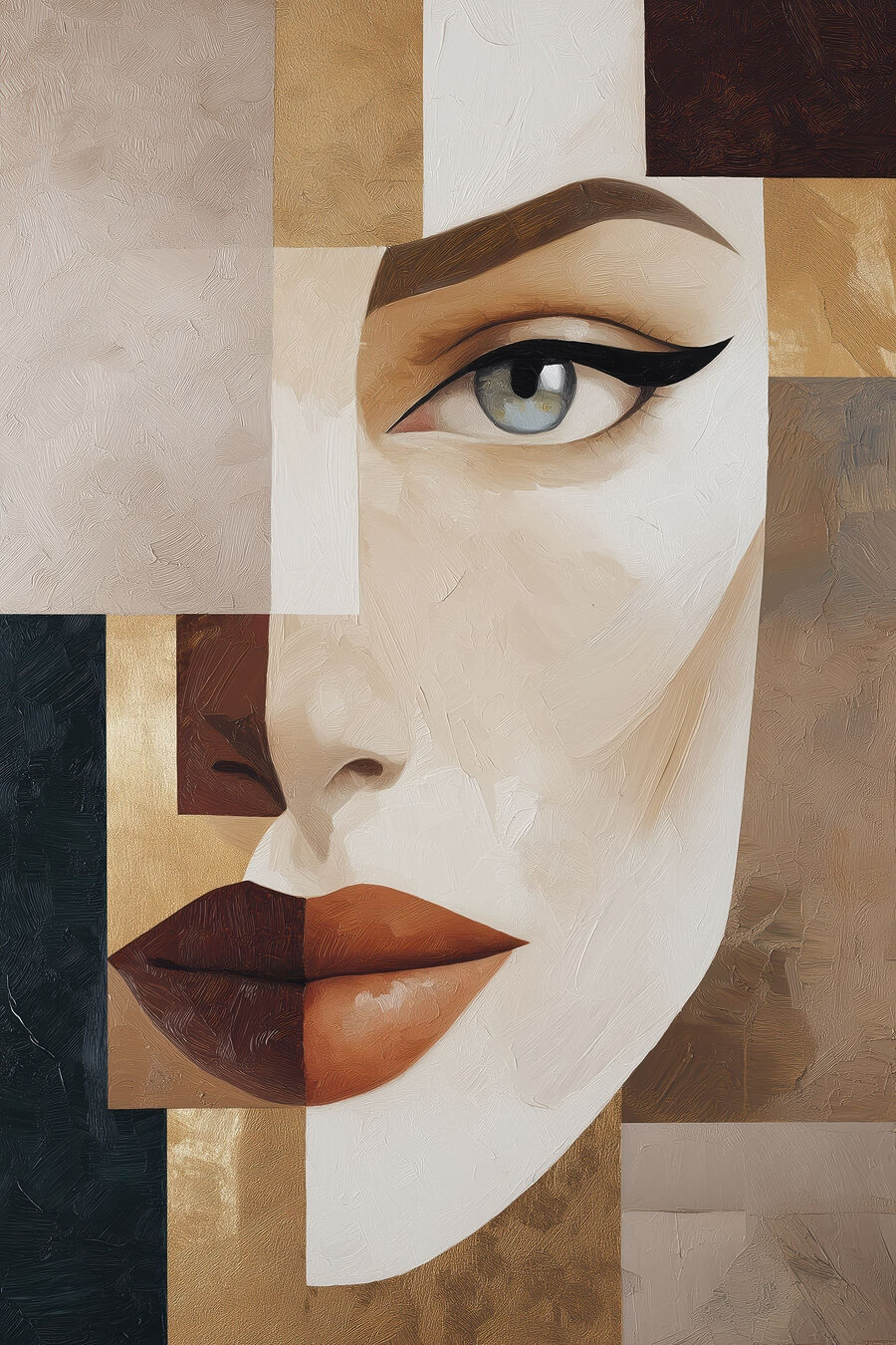 Regard entre les carrés — motif complet