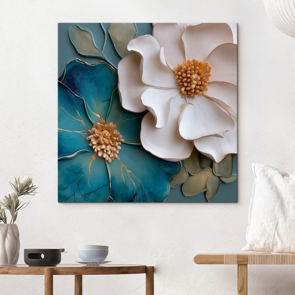 Blanc et bleu foncé — intérieur 1