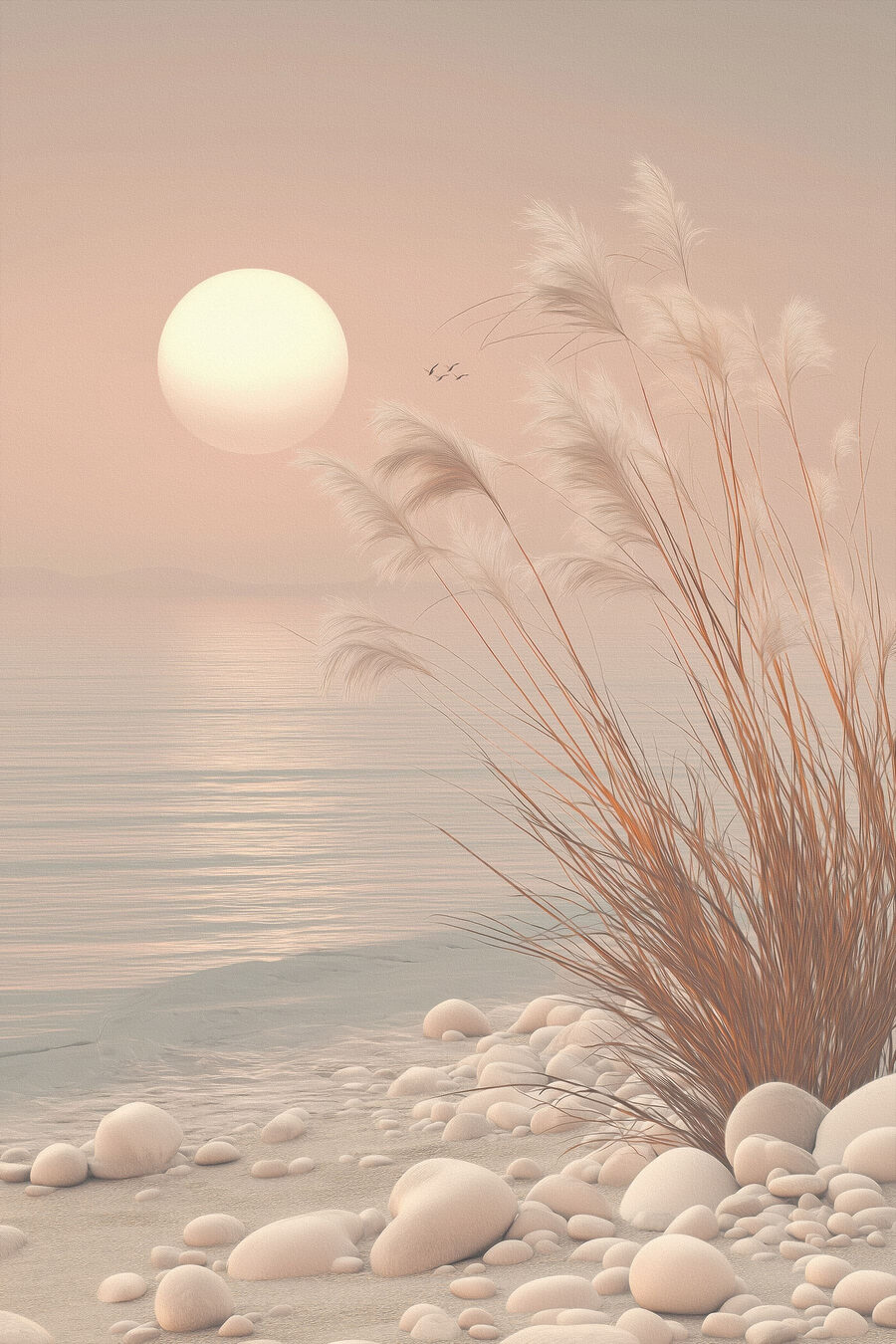 Soleil sur les galets — motif complet