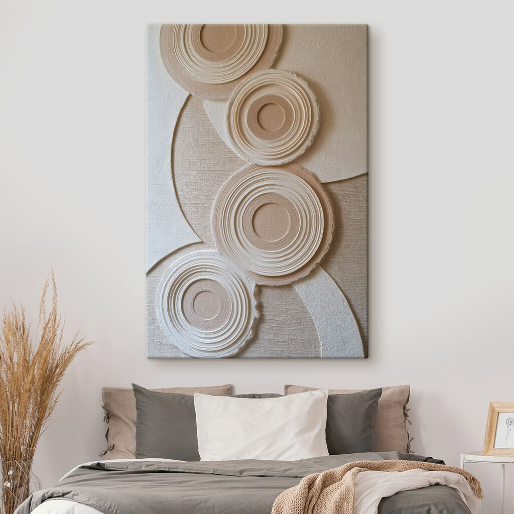 Cercles striés sur sable — intérieur 1