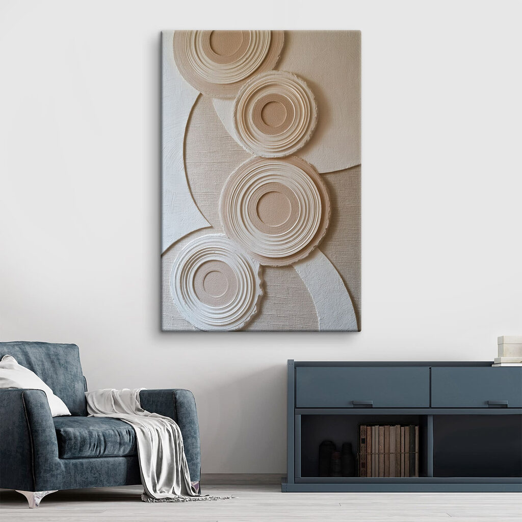 Cercles striés sur sable — intérieur 2