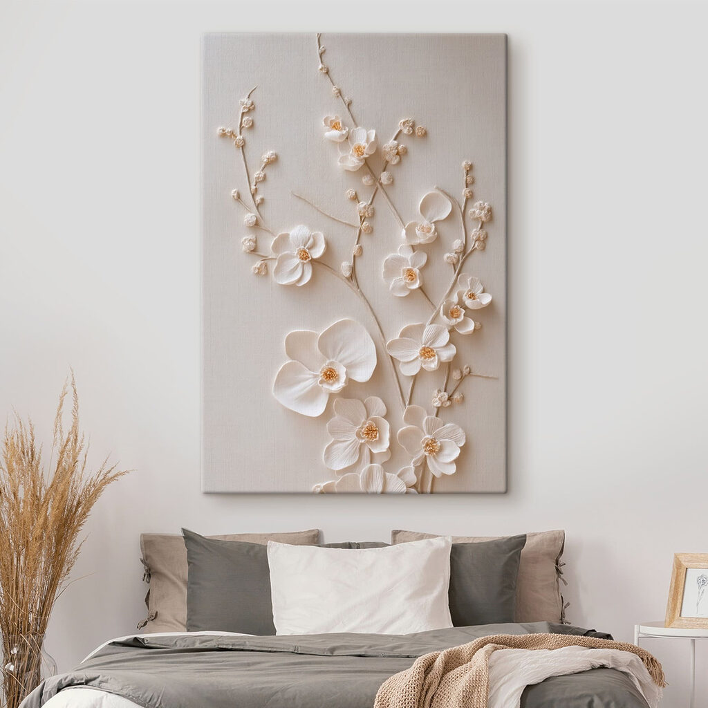 Orchidées blanches sur tiges — intérieur 1