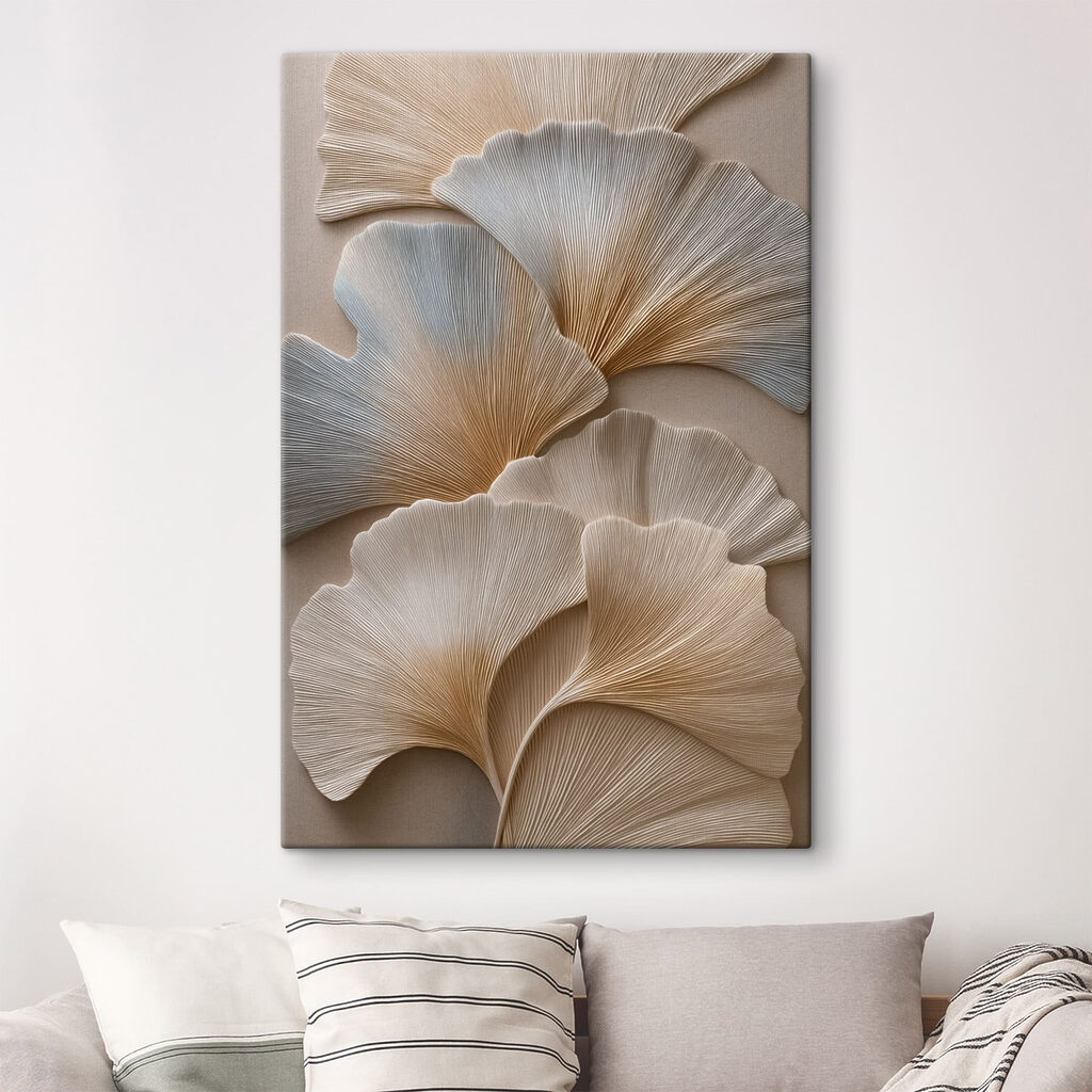 Ginkgo blanc en relief — intérieur 2