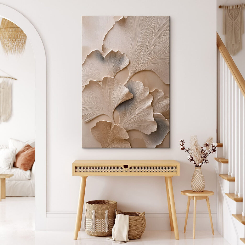 Ginkgo nervuré, tons blancs — intérieur 3