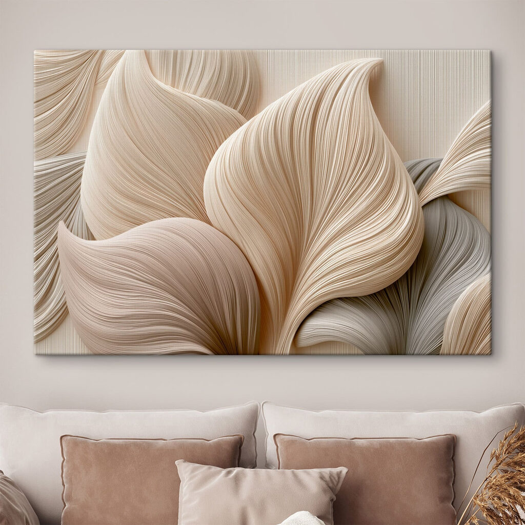 Grandes feuilles nervurées dans un intérieur