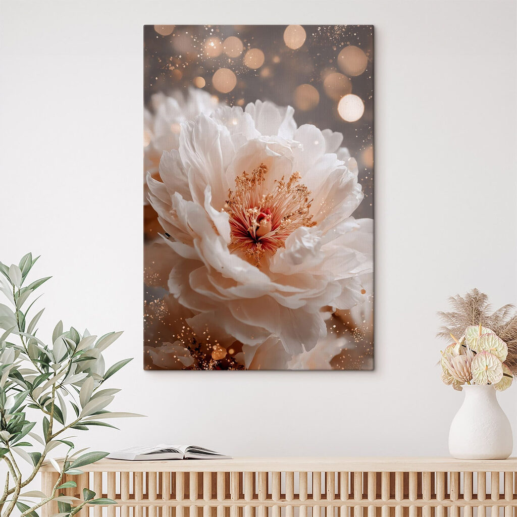 Pivoine blanche aux halos — intérieur 2