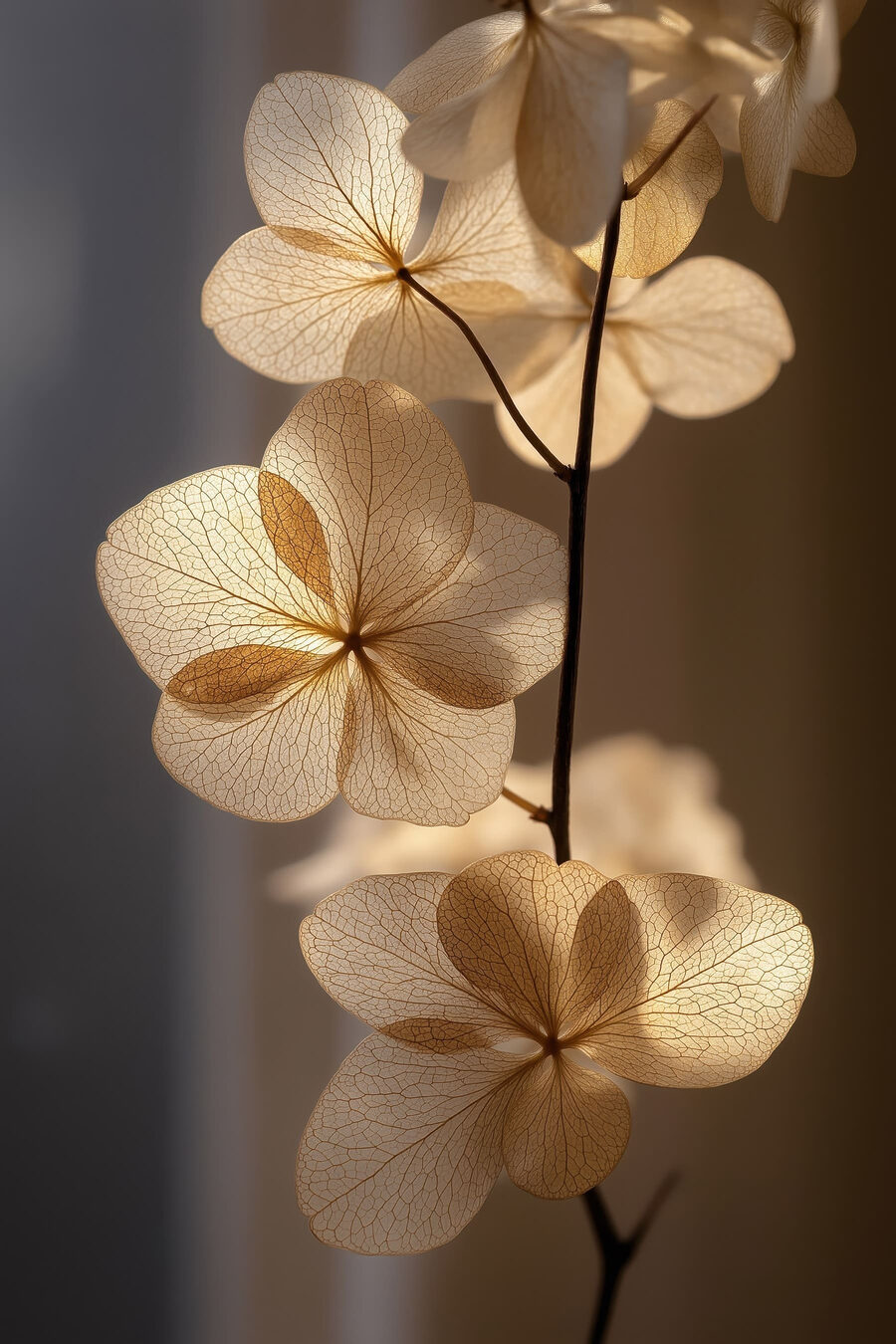 Fleurs claires au crépuscule — motif complet