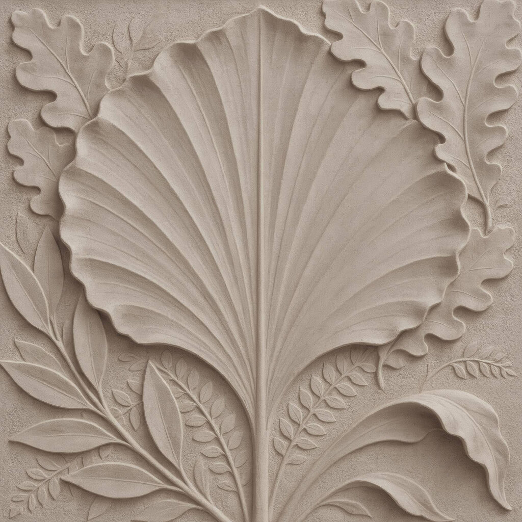 Relief parmi les fougères — motif complet