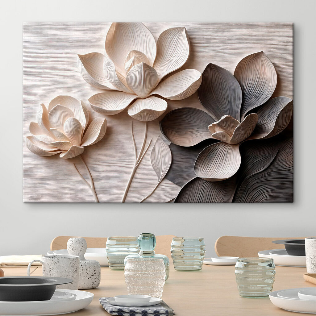 Trois fleurs monochromes — intérieur 3