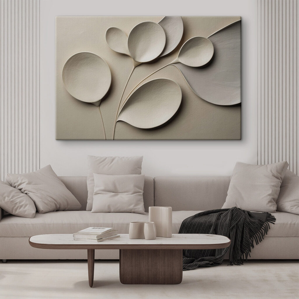 Feuilles rondes ombrées dans un intérieur