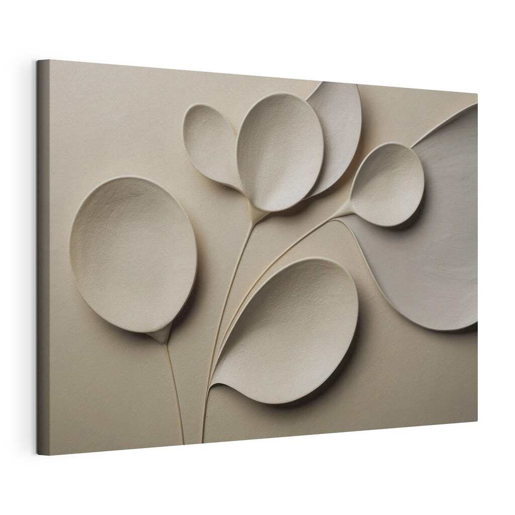 Feuilles rondes ombrées, toile tendue et bord enveloppé
