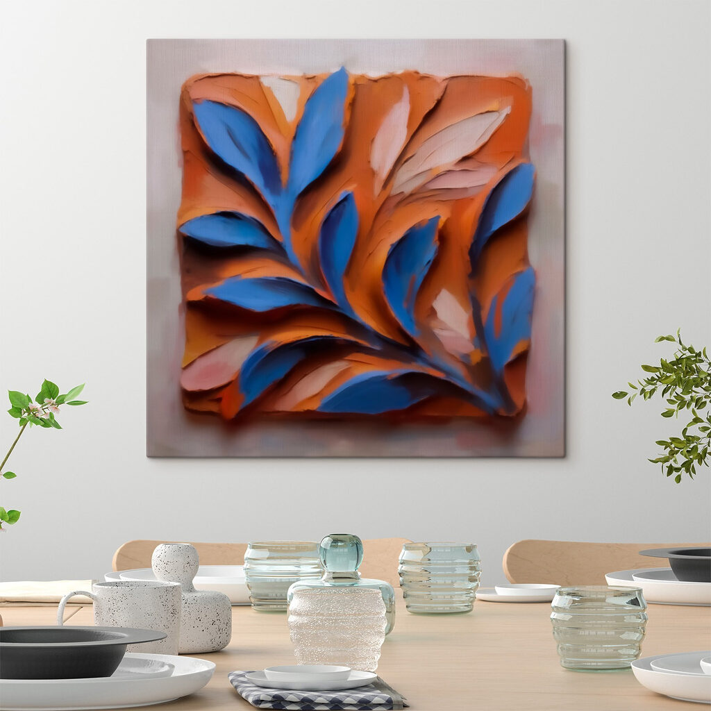 Feuilles bleues sur rouille — intérieur 3