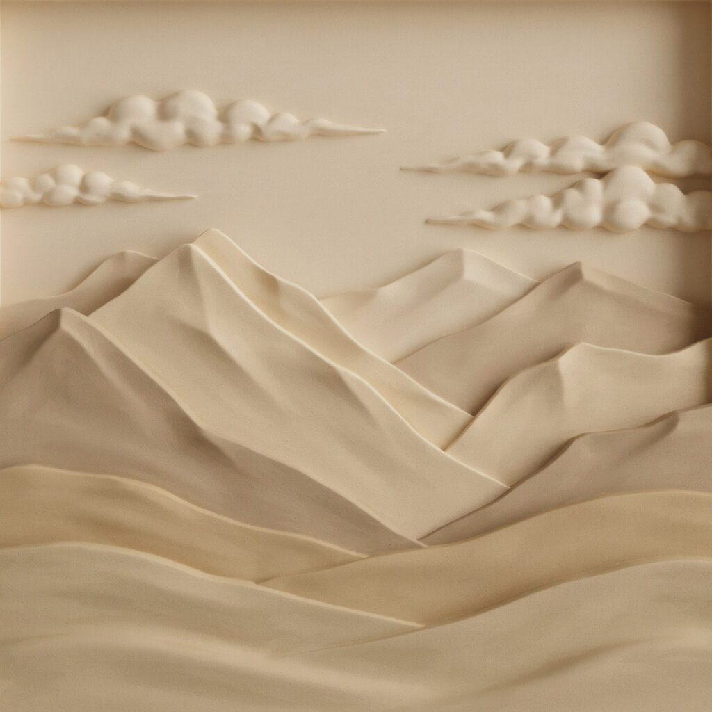 Sommets en doux relief — motif complet