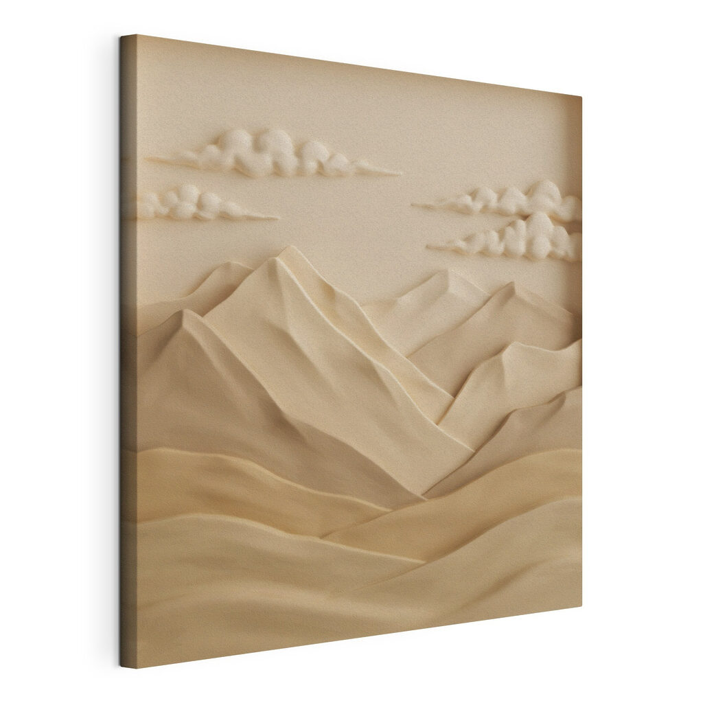 Sommets en doux relief, toile tendue et bord enveloppé