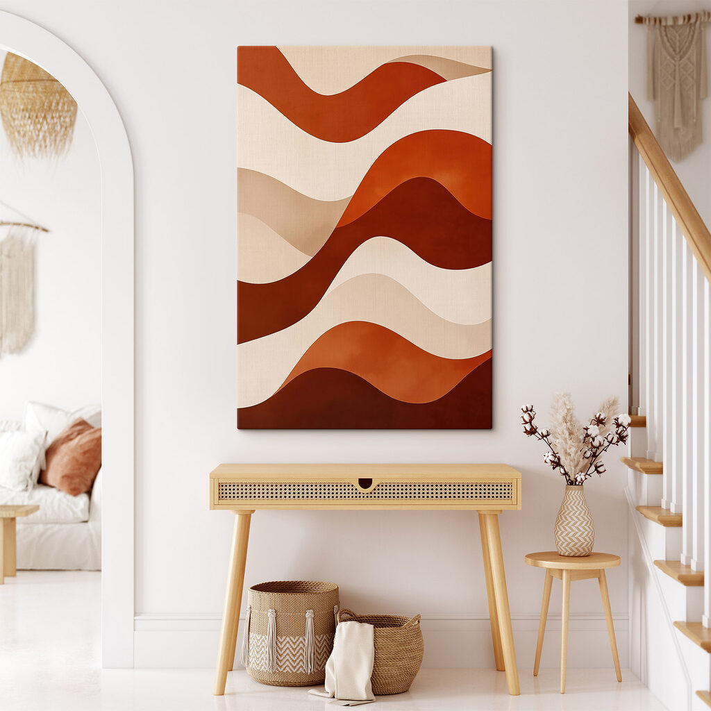 Bandes terracotta et crème — intérieur 1