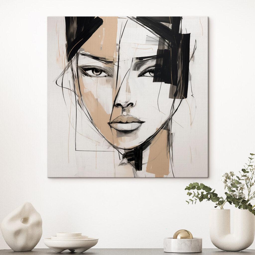 Regard de femme esquissé dans un intérieur