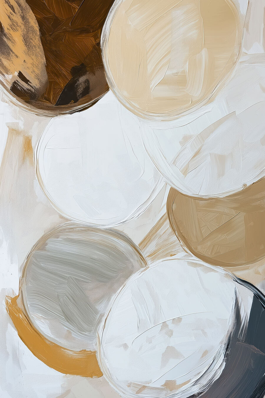 Cercles blancs et dorés — motif complet