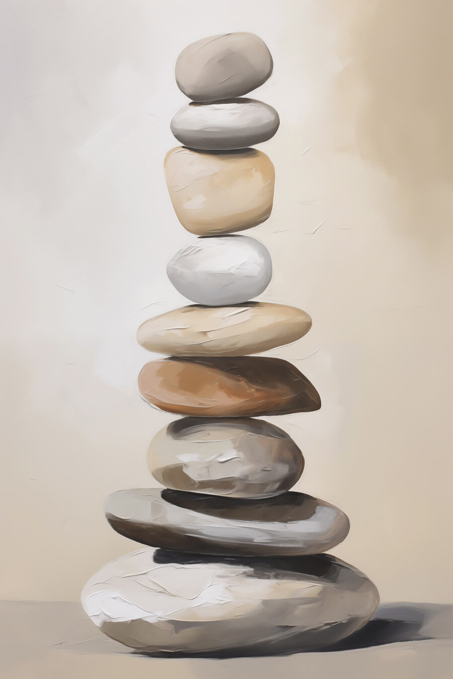 Haute pile de galets — motif complet