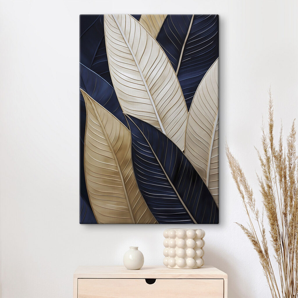 Feuilles crème, bleu nuit — intérieur 2