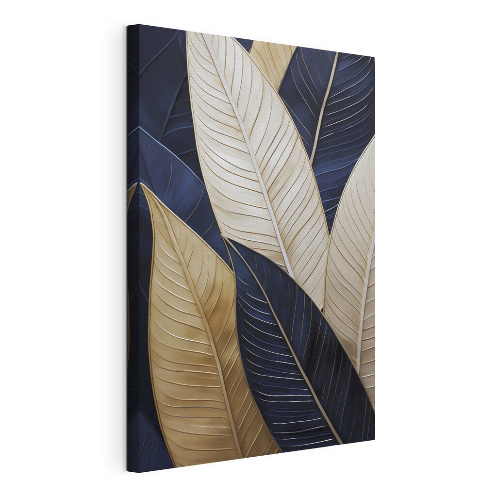 Feuilles crème, bleu nuit — vue du produit
