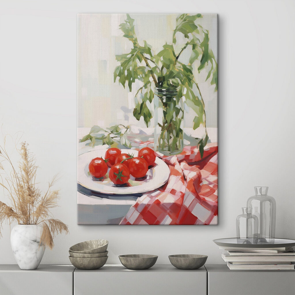 Tomates sur nappe vichy — intérieur 2