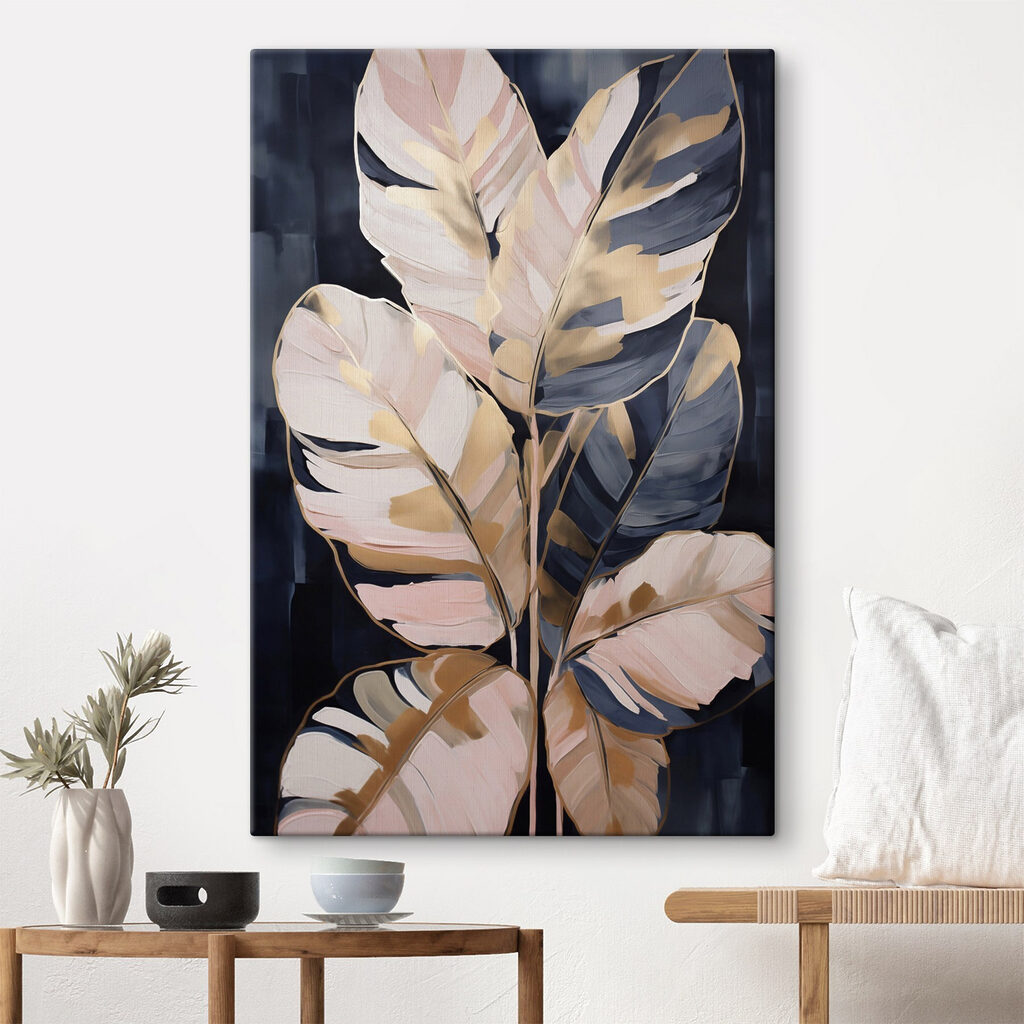 Feuilles claires, bleu nuit — intérieur 1
