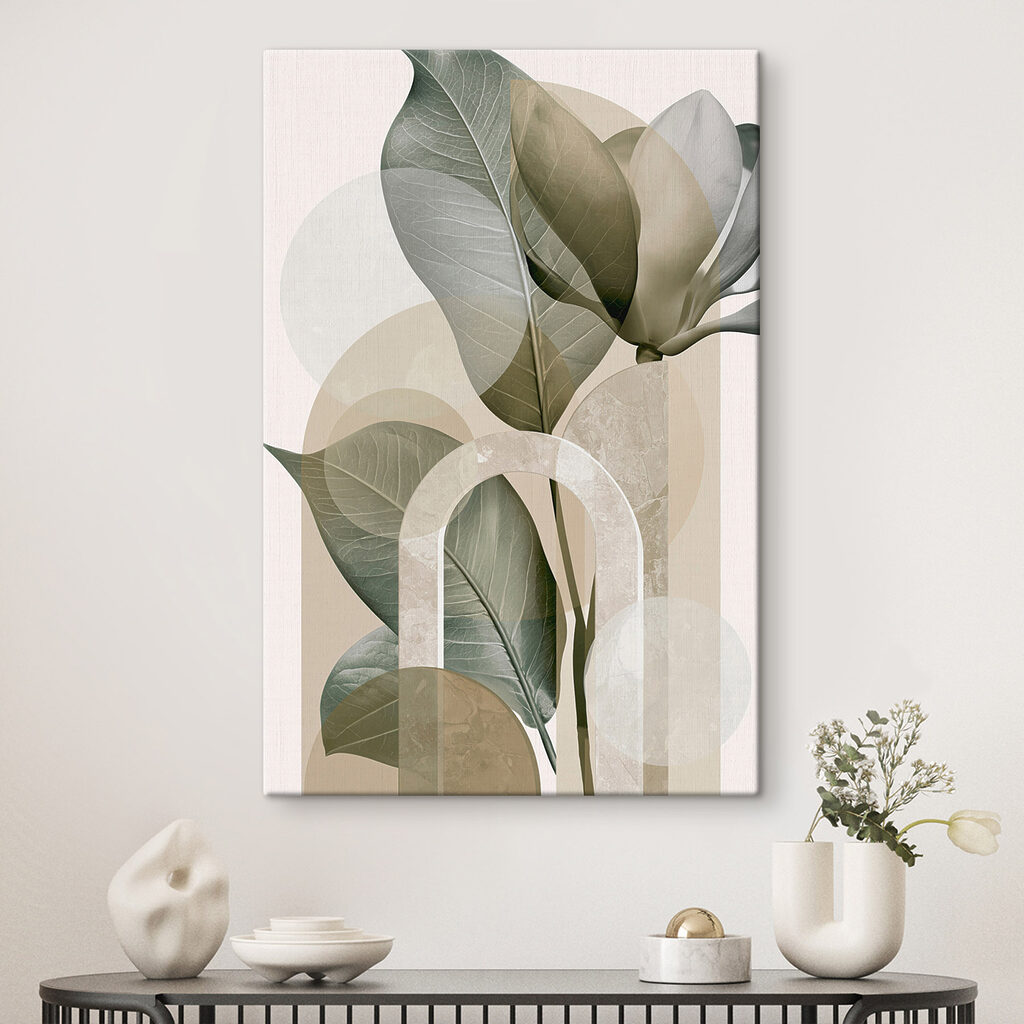 Feuilles et rondeurs pâles — intérieur 3