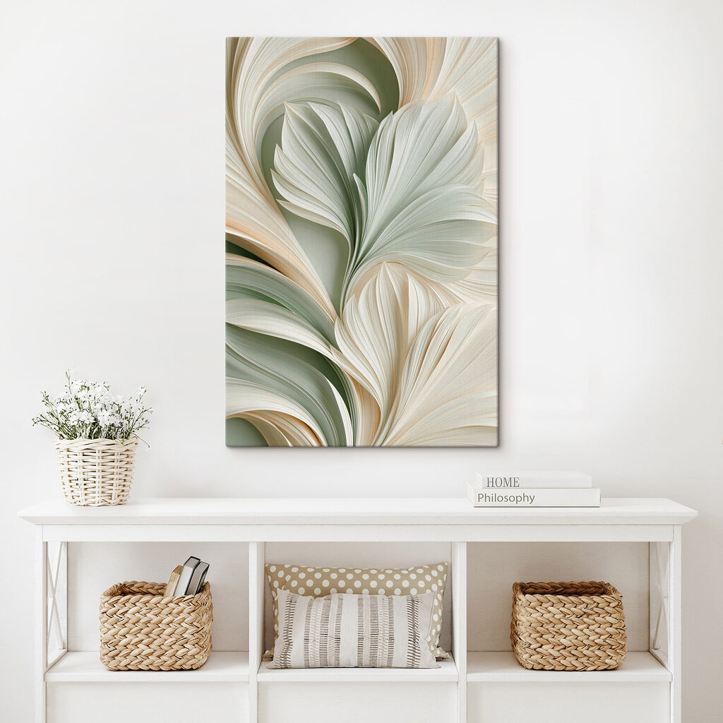 Feuilles vertes en volutes — intérieur 2
