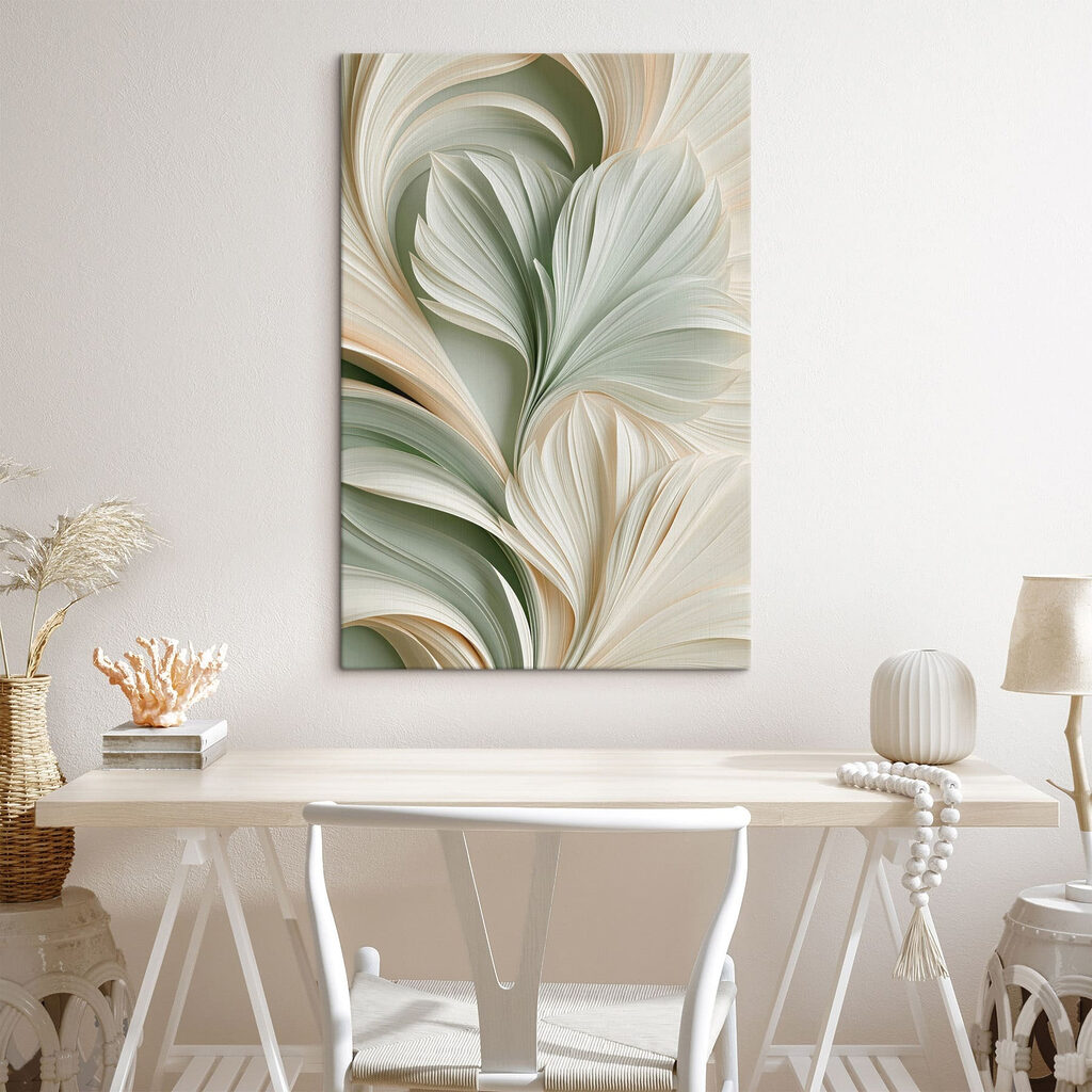 Feuilles vertes en volutes — intérieur 3