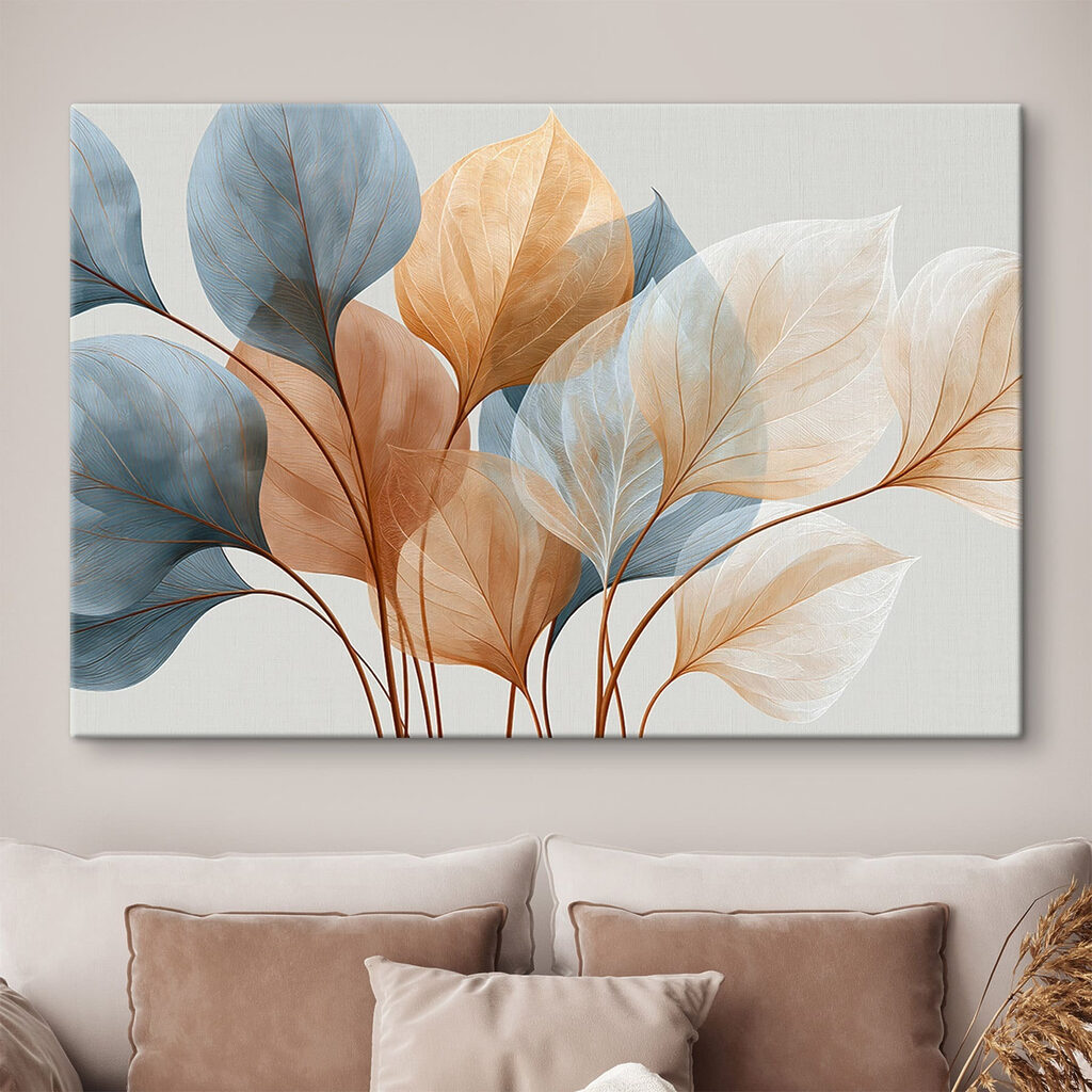 Nervures bleu et pêche — intérieur 2