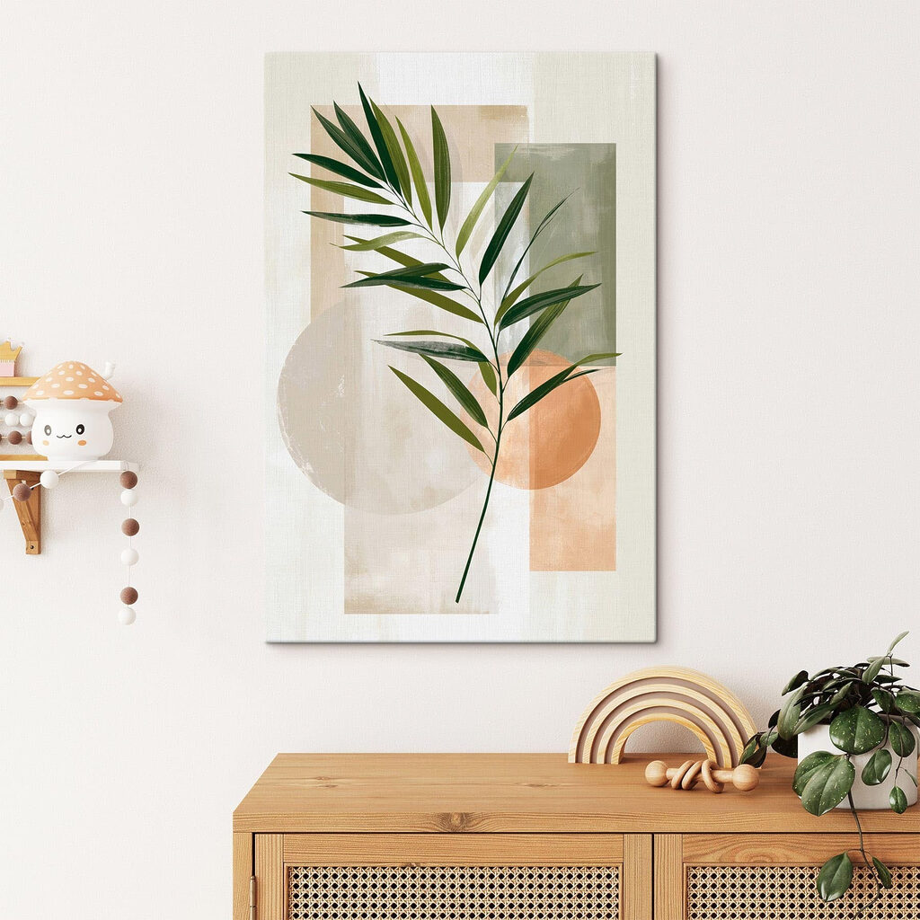 Palme et géométrie douce — intérieur 2