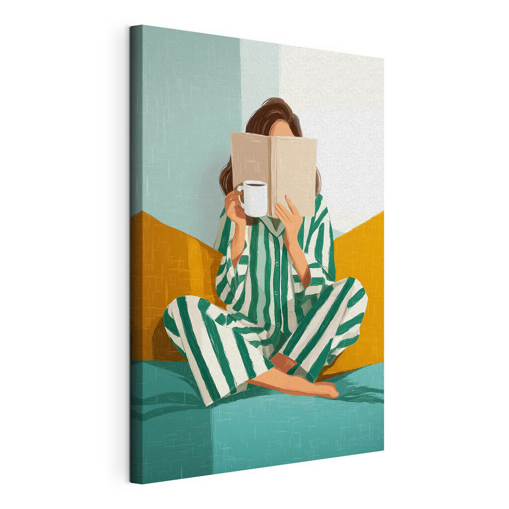 Lecture en pyjama rayé — vue du produit