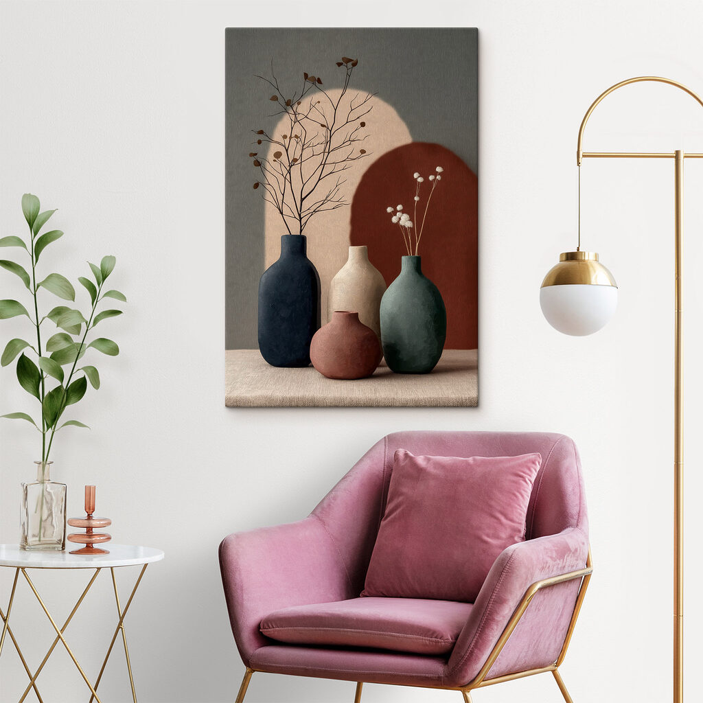 Vases et fines branches — intérieur 1