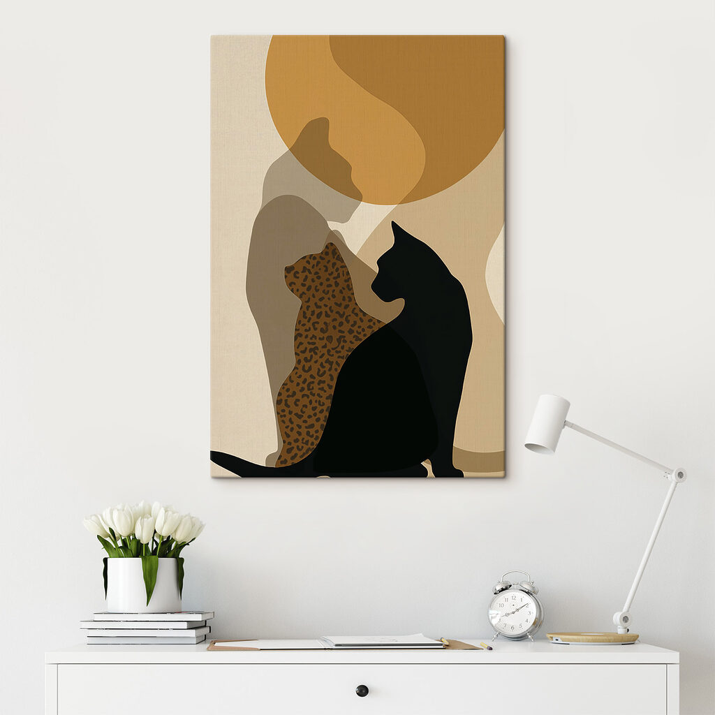 Chat tacheté, chat noir — intérieur 1
