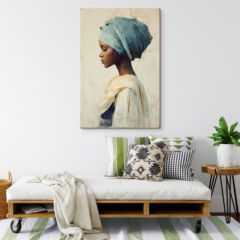 Femme au foulard bleu — intérieur 2