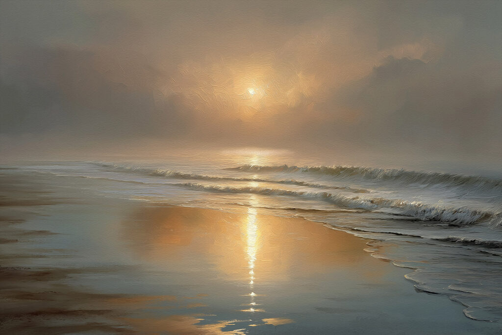 Sable mouillé et reflets — motif complet